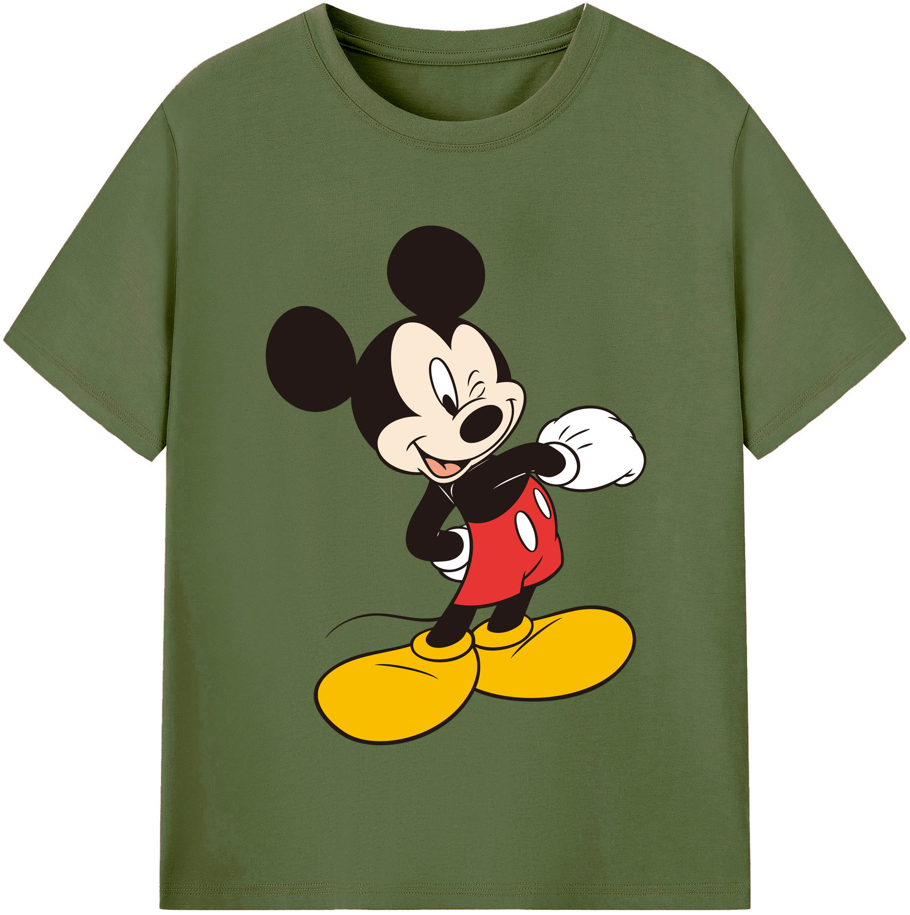 （画像用） ミッキーマウス Mickey Mouse 綿100％半袖Tシャツ（フロントプリント）